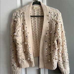 Maeve Cream Beaded Women's Sweater